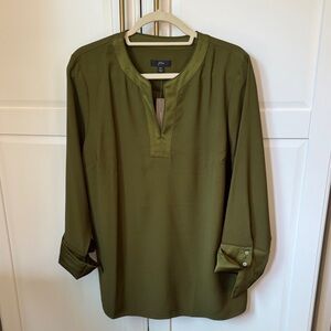J. Crew Women's Casual Olive Button Down Shirt